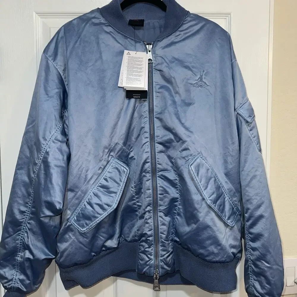 Jordan Men's Essentials Renegade Bomber Jacket Light Blue FN6543-436 Sz XL